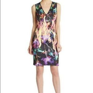 Clover Canyon Flamenco Fire Neoprene Dress